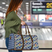 Navy Blue Palaka Hula Girls Seamless Hawaii Aloha Travel Bag - Polynesian Pride