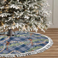 Navy Blue Palaka Hula Girls Seamless Hawaii Aloha Tree Skirt - Polynesian Pride