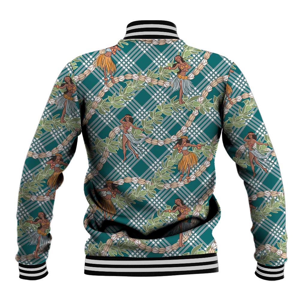Teal Palaka Hula Girls Seamless Hawaii Aloha Baseball Jacket LT7 - Polynesian Pride