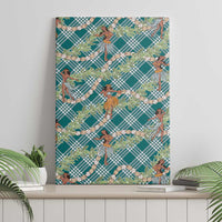 Teal Palaka Hula Girls Seamless Hawaii Aloha Canvas Wall Art - Polynesian Pride