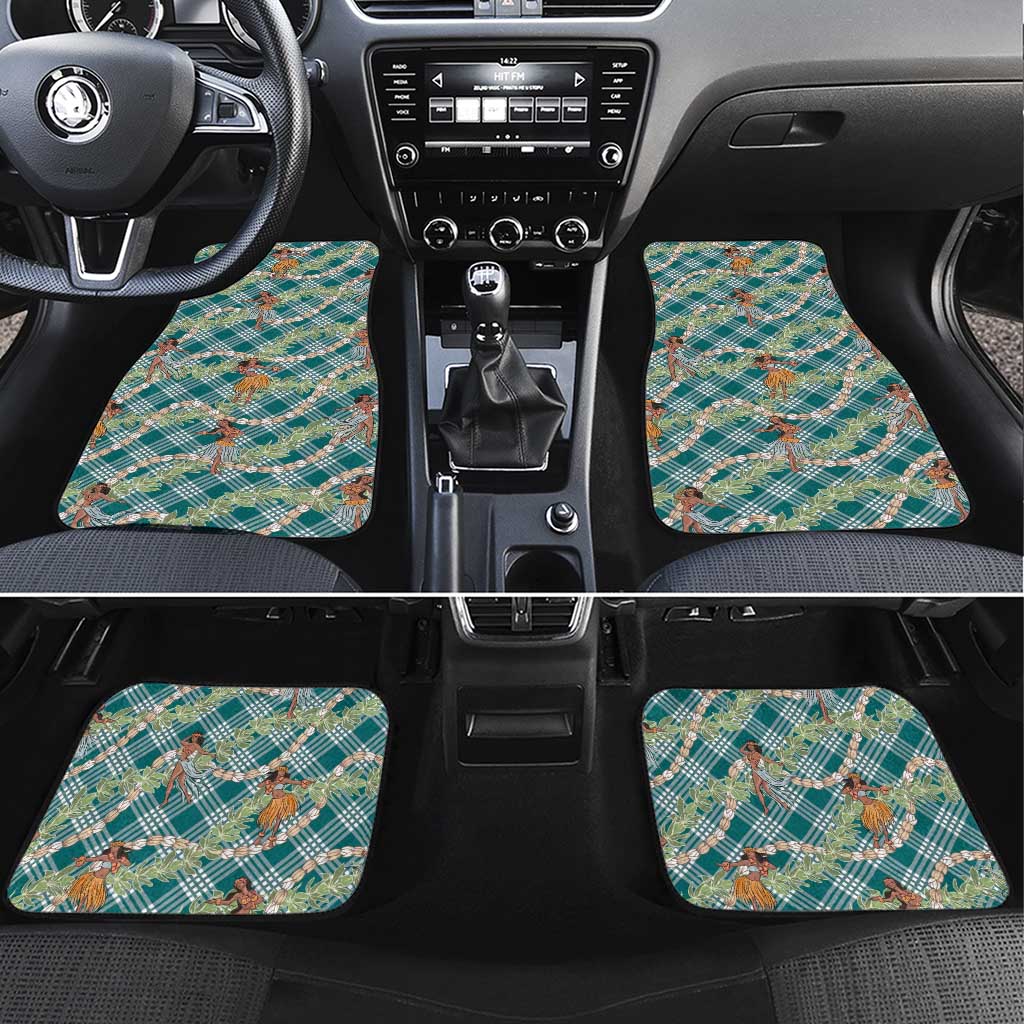 Teal Palaka Hula Girls Seamless Hawaii Aloha Car Mats - Polynesian Pride