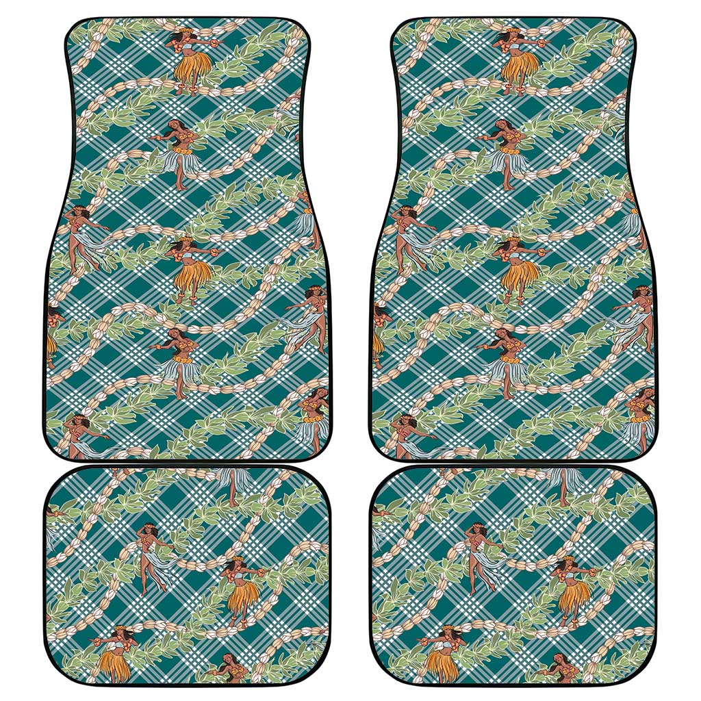 Teal Palaka Hula Girls Seamless Hawaii Aloha Car Mats - Polynesian Pride