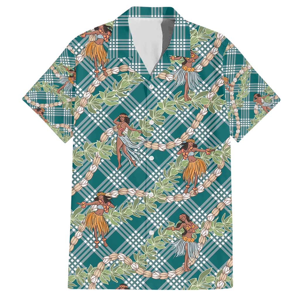 Teal Palaka Hula Girls Seamless Hawaii Aloha Hawaiian Shirt - Polynesian Pride