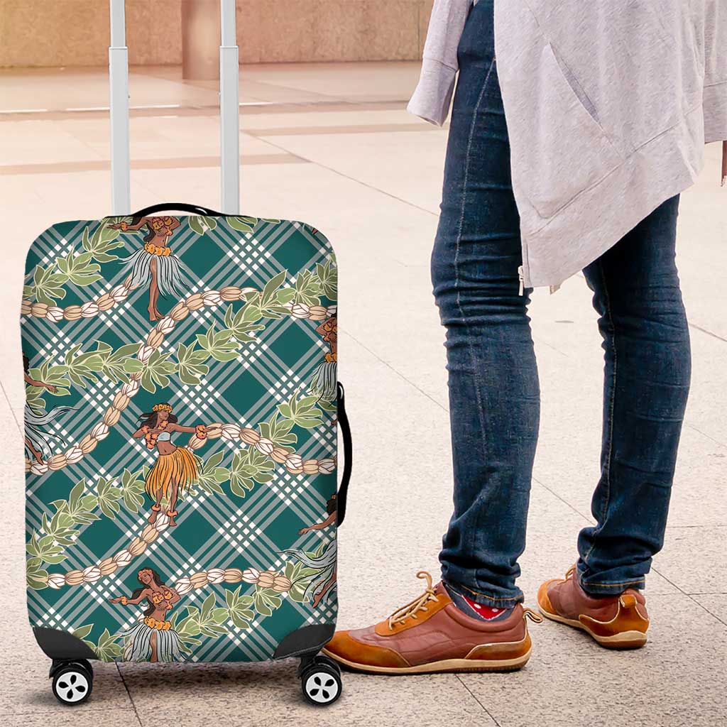 Teal Palaka Hula Girls Seamless Hawaii Aloha Luggage Cover LT7 Teal - Polynesian Pride