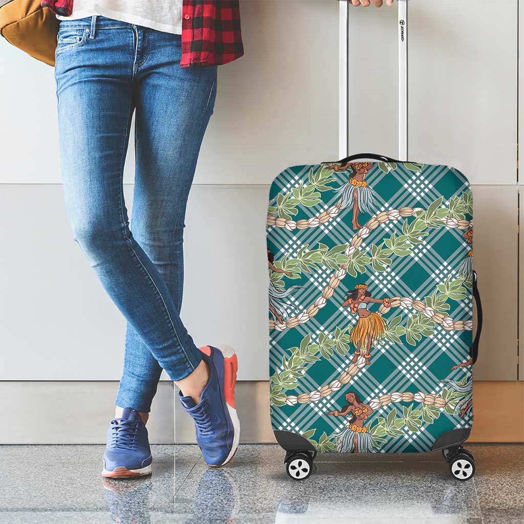 Teal Palaka Hula Girls Seamless Hawaii Aloha Luggage Cover LT7 - Polynesian Pride