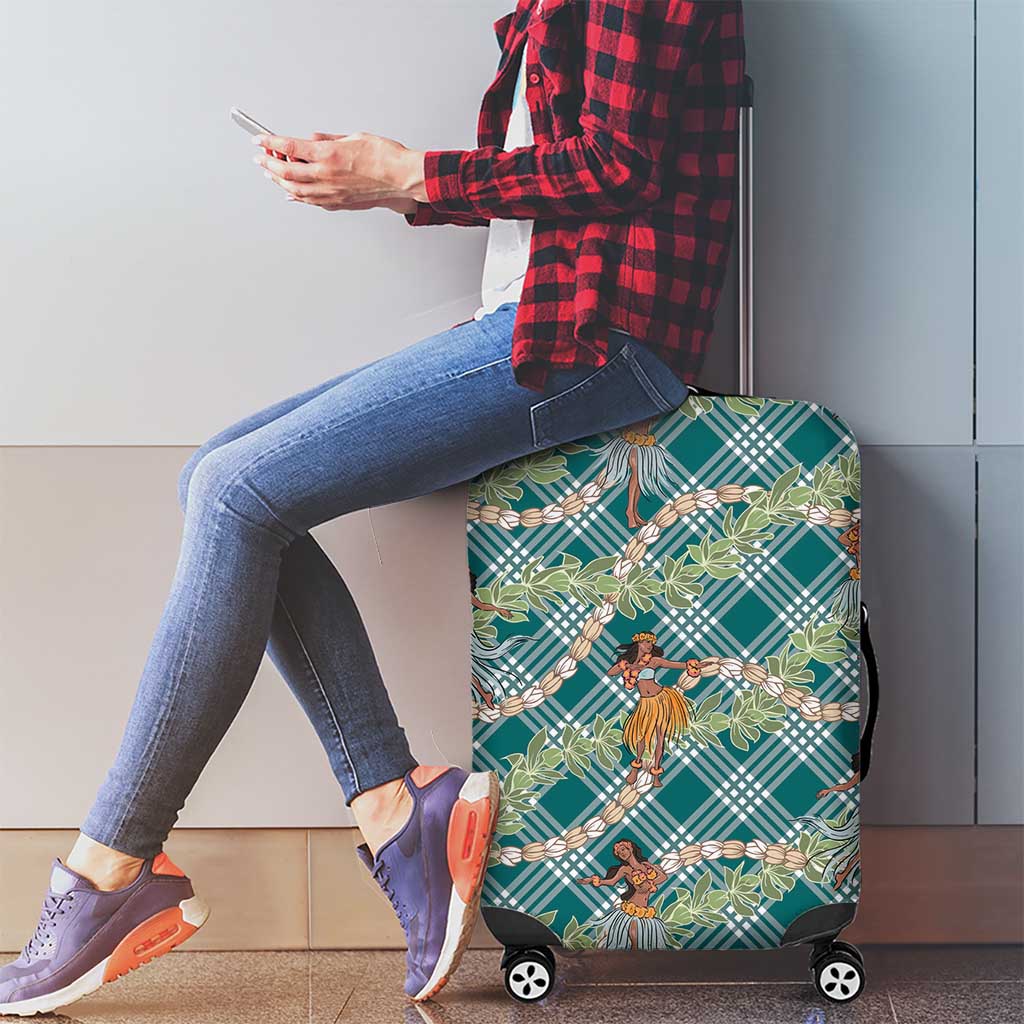 Teal Palaka Hula Girls Seamless Hawaii Aloha Luggage Cover LT7 - Polynesian Pride