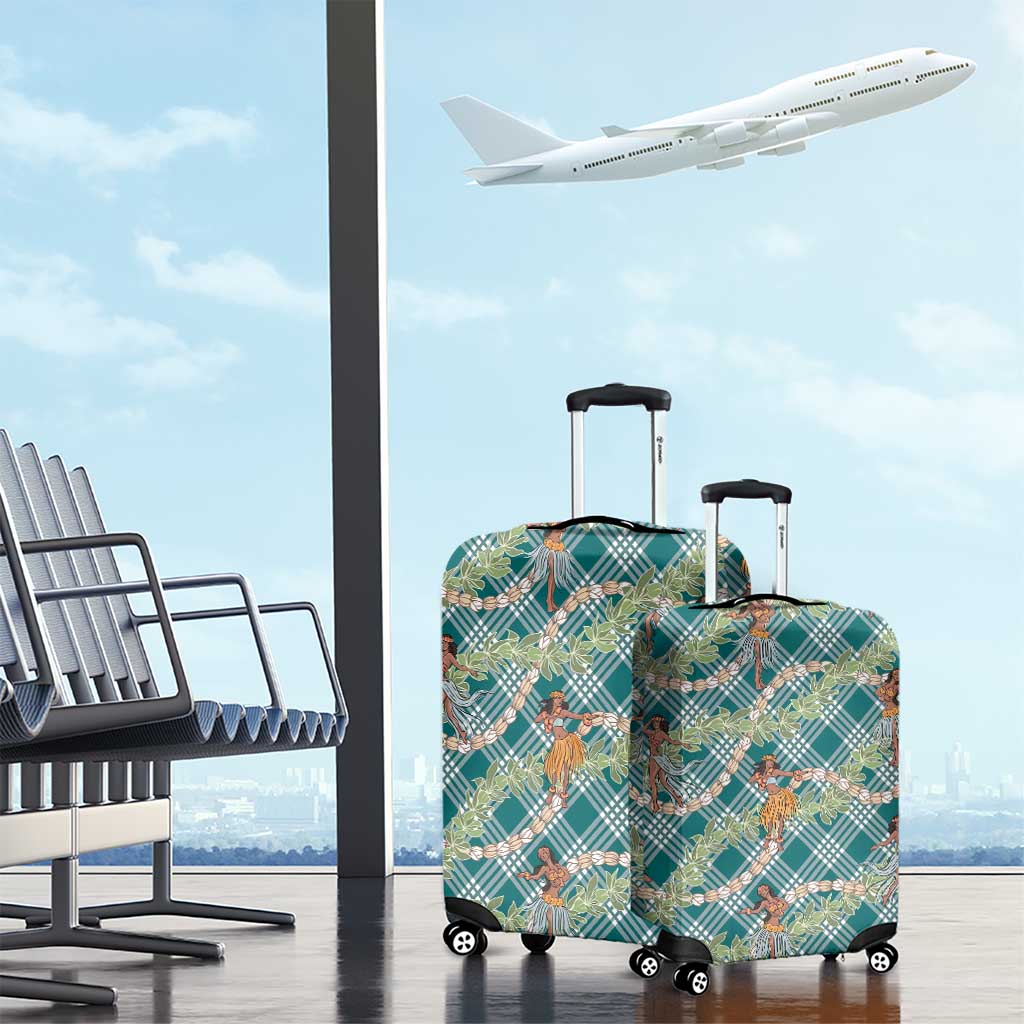 Teal Palaka Hula Girls Seamless Hawaii Aloha Luggage Cover LT7 - Polynesian Pride