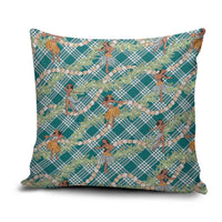 Teal Palaka Hula Girls Seamless Hawaii Aloha Pillow Cover - Polynesian Pride