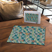 Teal Palaka Hula Girls Seamless Hawaii Aloha Puzzle LT7 - Polynesian Pride