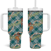 Teal Palaka Hula Girls Seamless Hawaii Aloha Tumbler With Handle LT7 One Size: 40 oz Teal - Polynesian Pride