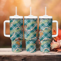 Teal Palaka Hula Girls Seamless Hawaii Aloha Tumbler With Handle LT7 - Polynesian Pride