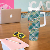 Teal Palaka Hula Girls Seamless Hawaii Aloha Tumbler With Handle LT7 - Polynesian Pride