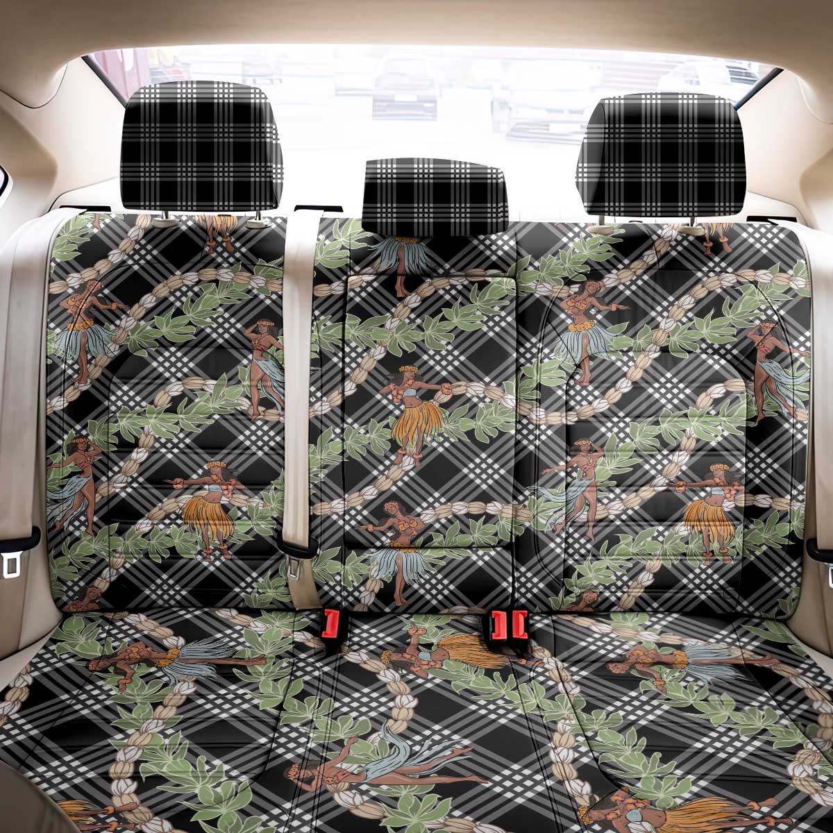Sable Palaka Hula Girls Seamless Hawaii Aloha Back Car Seat Cover - Polynesian Pride