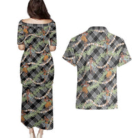 Sable Palaka Hula Girls Seamless Hawaii Aloha Couples Matching Puletasi and Hawaiian Shirt LT7 - Polynesian Pride