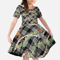 Sable Palaka Hula Girls Seamless Hawaii Aloha Family Matching Long Sleeve Bodycon Dress and Hawaiian Shirt - Polynesian Pride