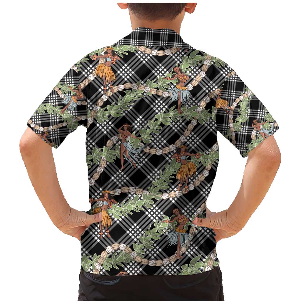 Sable Palaka Hula Girls Seamless Hawaii Aloha Family Matching Mermaid Dress and Hawaiian Shirt - Polynesian Pride