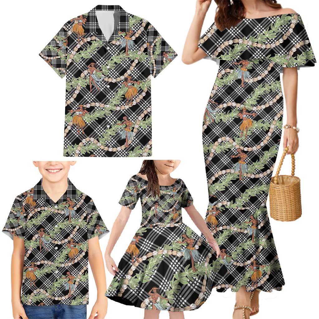 Sable Palaka Hula Girls Seamless Hawaii Aloha Family Matching Mermaid Dress and Hawaiian Shirt - Polynesian Pride