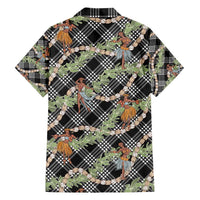 Sable Palaka Hula Girls Seamless Hawaii Aloha Family Matching Off Shoulder Short Dress and Hawaiian Shirt - Polynesian Pride