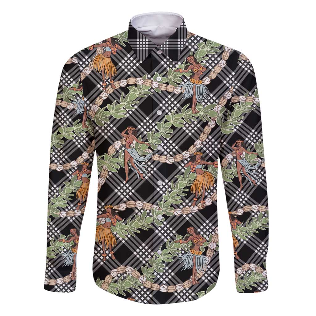 Sable Palaka Hula Girls Seamless Hawaii Aloha Family Matching Off Shoulder Short Dress and Hawaiian Shirt - Polynesian Pride