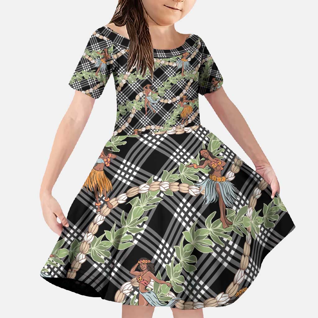 Sable Palaka Hula Girls Seamless Hawaii Aloha Family Matching Summer Maxi Dress and Hawaiian Shirt - Polynesian Pride