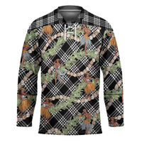 Sable Palaka Hula Girls Seamless Hawaii Aloha Hockey Jersey - Polynesian Pride