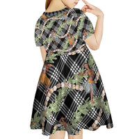 Sable Palaka Hula Girls Seamless Hawaii Aloha Kid Short Sleeve Dress - Polynesian Pride