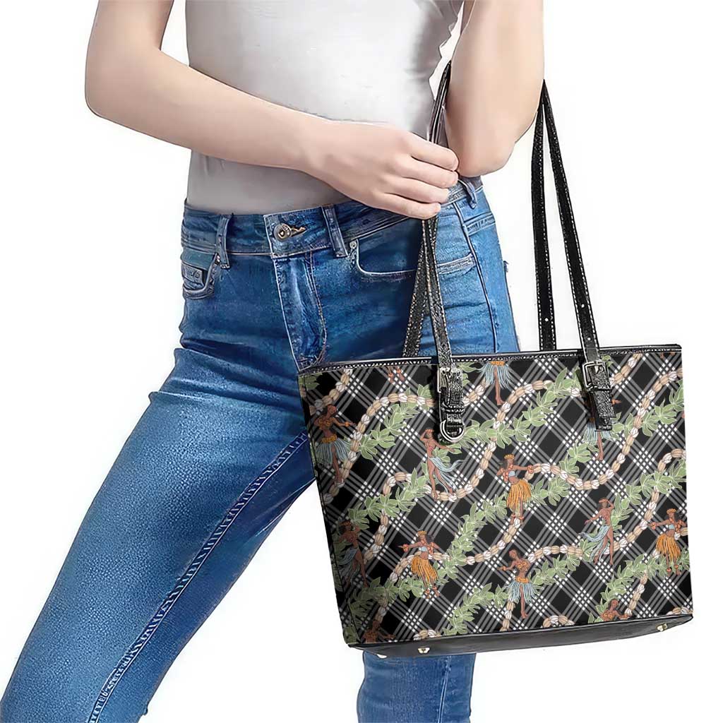 Sable Palaka Hula Girls Seamless Hawaii Aloha Leather Tote Bag - Polynesian Pride
