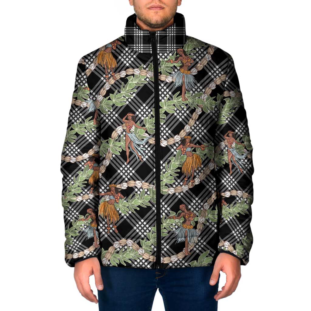Sable Palaka Hula Girls Seamless Hawaii Aloha Padded Jacket LT7 Men Black - Polynesian Pride