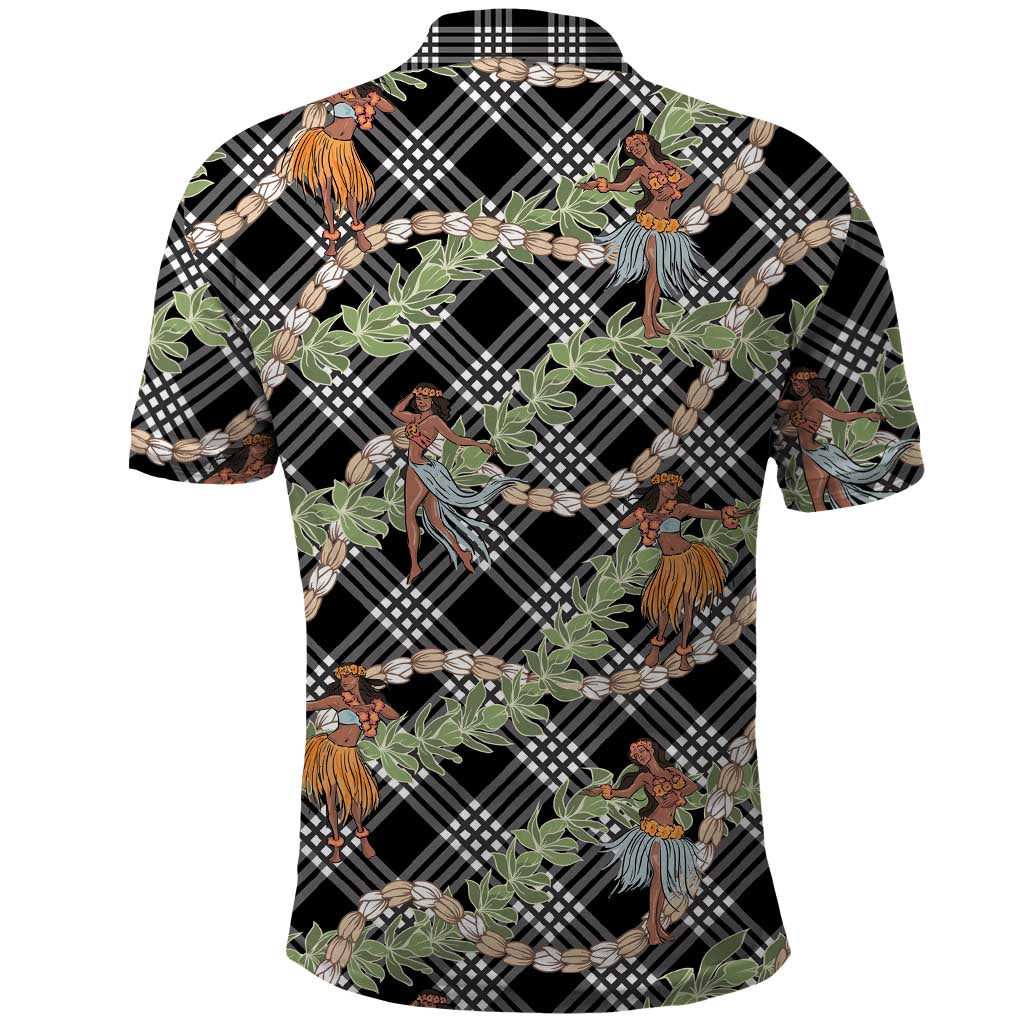Sable Palaka Hula Girls Seamless Hawaii Aloha Polo Shirt - Polynesian Pride