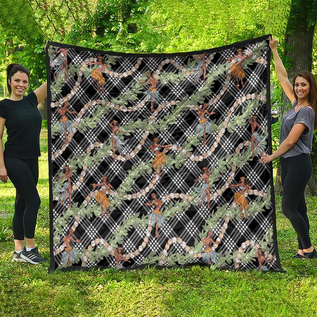Sable Palaka Hula Girls Seamless Hawaii Aloha Quilt - Polynesian Pride