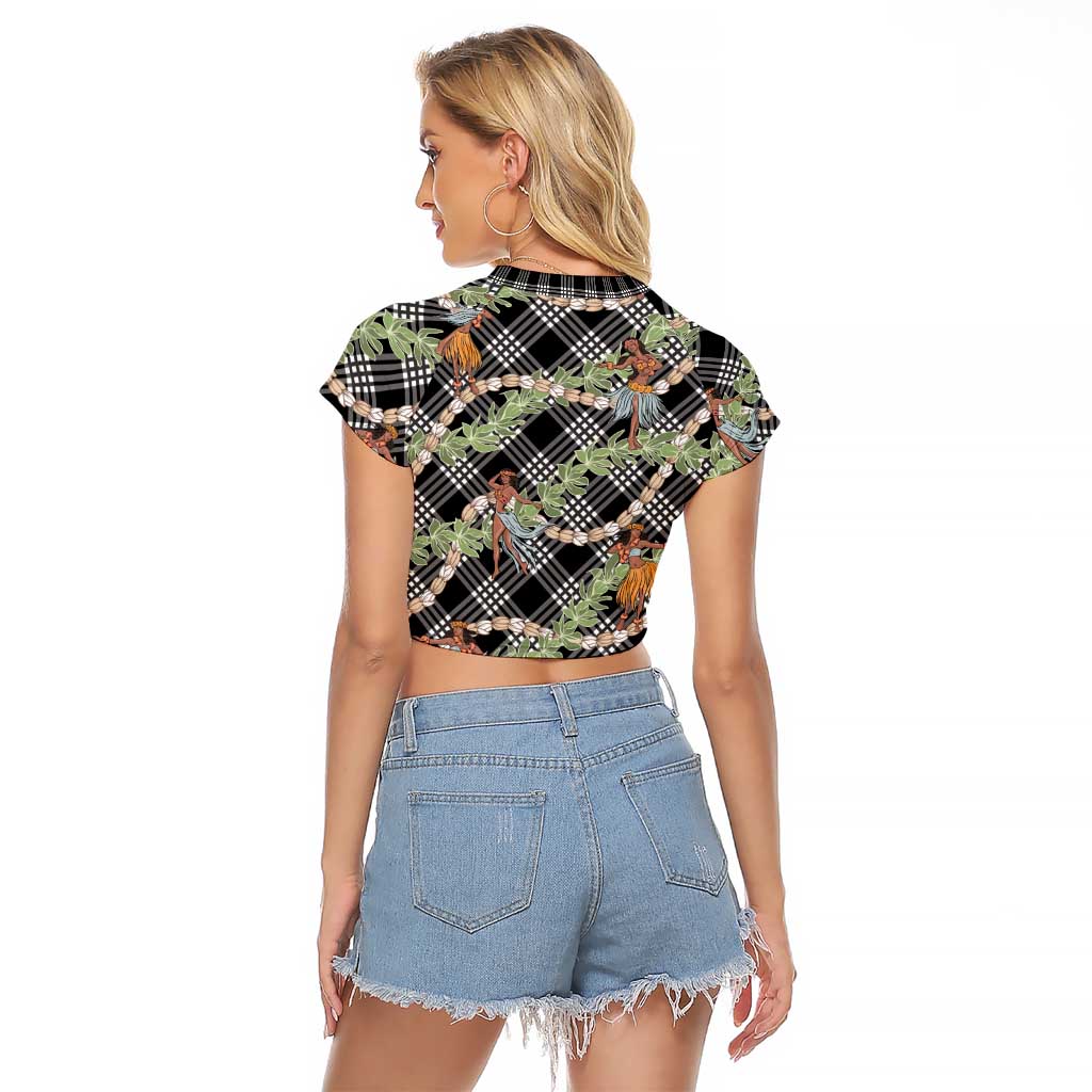 Sable Palaka Hula Girls Seamless Hawaii Aloha Raglan Cropped T Shirt LT7 - Polynesian Pride