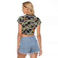 Sable Palaka Hula Girls Seamless Hawaii Aloha Raglan Cropped T Shirt LT7 - Polynesian Pride