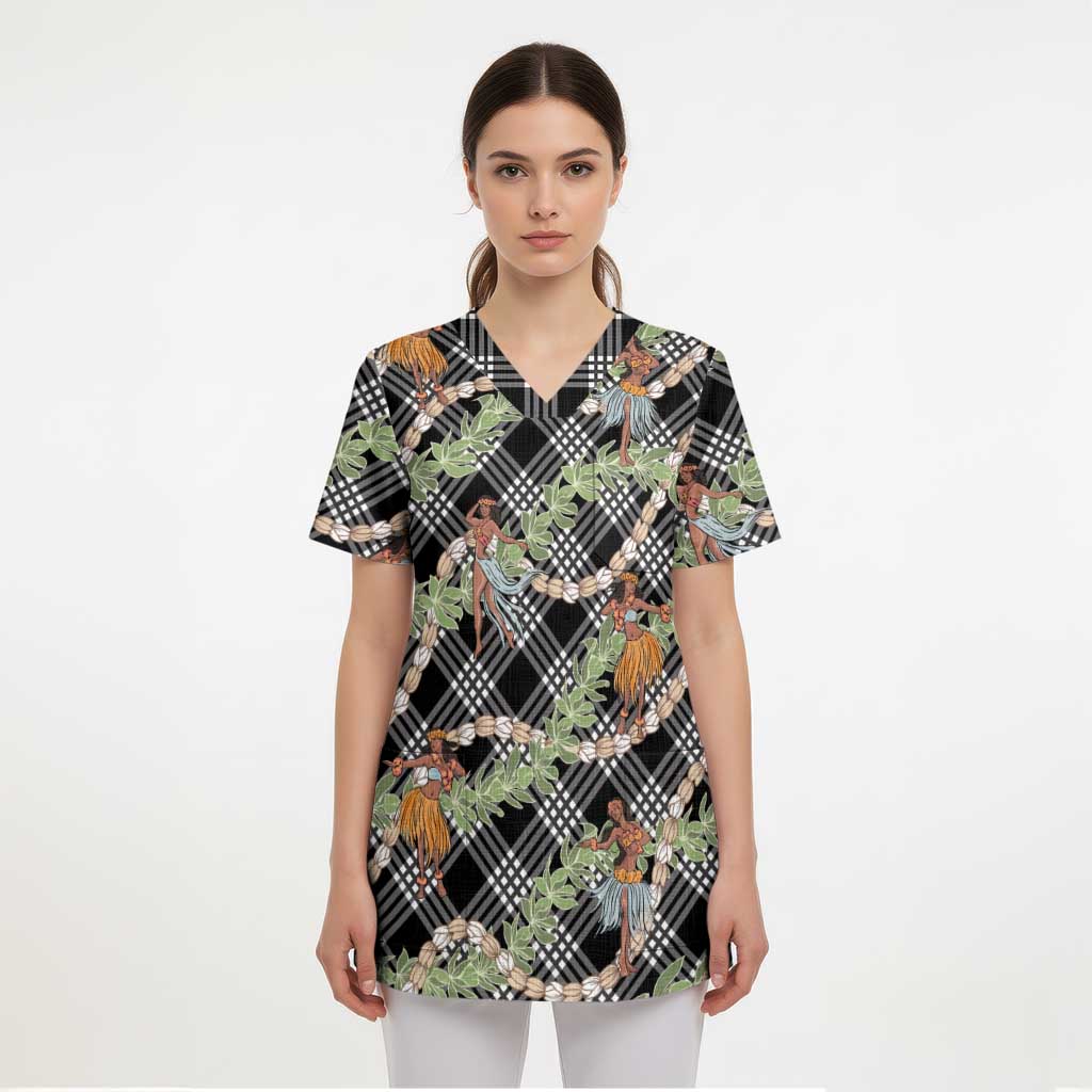 Sable Palaka Hula Girls Seamless Hawaii Aloha Scrub Top LT7 - Polynesian Pride