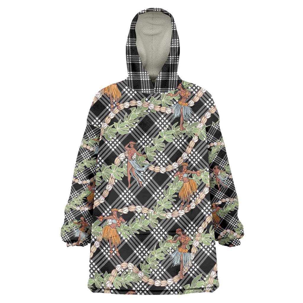 Sable Palaka Hula Girls Seamless Hawaii Aloha Wearable Blanket Hoodie - Polynesian Pride