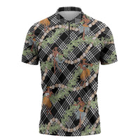 Sable Palaka Hula Girls Seamless Hawaii Aloha Zipper Polo Shirt - Polynesian Pride