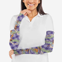 Lavender Palaka Hula Girls Seamless Hawaii Aloha Arm Sleeves - Polynesian Pride