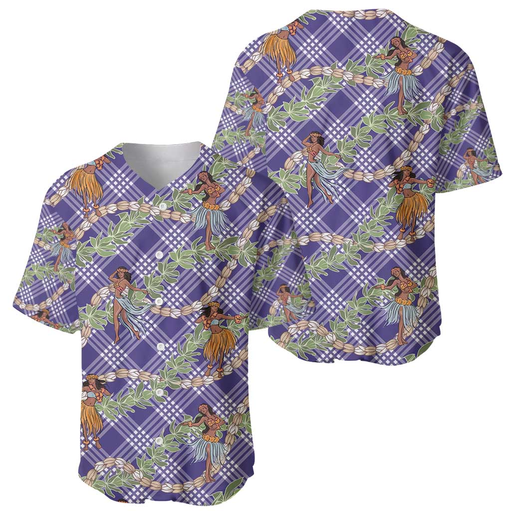 Lavender Palaka Hula Girls Seamless Hawaii Aloha Baseball Jersey - Polynesian Pride
