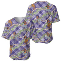Lavender Palaka Hula Girls Seamless Hawaii Aloha Baseball Jersey - Polynesian Pride