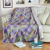 Lavender Palaka Hula Girls Seamless Hawaii Aloha Blanket - Polynesian Pride