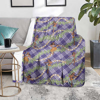 Lavender Palaka Hula Girls Seamless Hawaii Aloha Blanket - Polynesian Pride