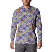 Lavender Palaka Hula Girls Seamless Hawaii Aloha Button Sweatshirt LT7 - Polynesian Pride