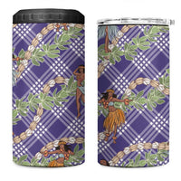 Lavender Palaka Hula Girls Seamless Hawaii Aloha 4 in 1 Can Cooler Tumbler LT7 One Size: 16 oz Lavender - Polynesian Pride