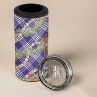 Lavender Palaka Hula Girls Seamless Hawaii Aloha 4 in 1 Can Cooler Tumbler LT7 - Polynesian Pride