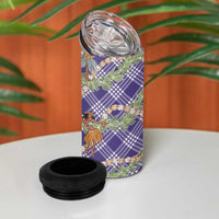 Lavender Palaka Hula Girls Seamless Hawaii Aloha 4 in 1 Can Cooler Tumbler LT7 - Polynesian Pride