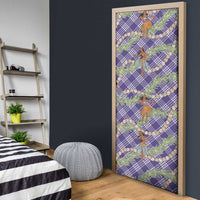 Lavender Palaka Hula Girls Seamless Hawaii Aloha Door Cover - Polynesian Pride
