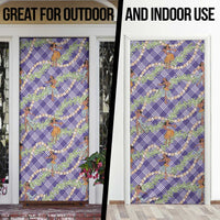Lavender Palaka Hula Girls Seamless Hawaii Aloha Door Cover - Polynesian Pride