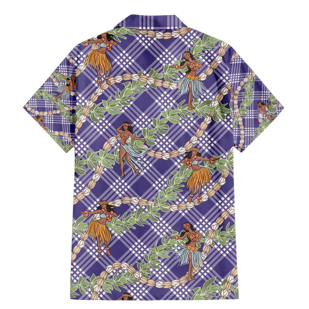 Lavender Palaka Hula Girls Seamless Hawaii Aloha Family Matching Mermaid Dress and Hawaiian Shirt - Polynesian Pride