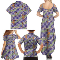 Lavender Palaka Hula Girls Seamless Hawaii Aloha Family Matching Summer Maxi Dress and Hawaiian Shirt - Polynesian Pride
