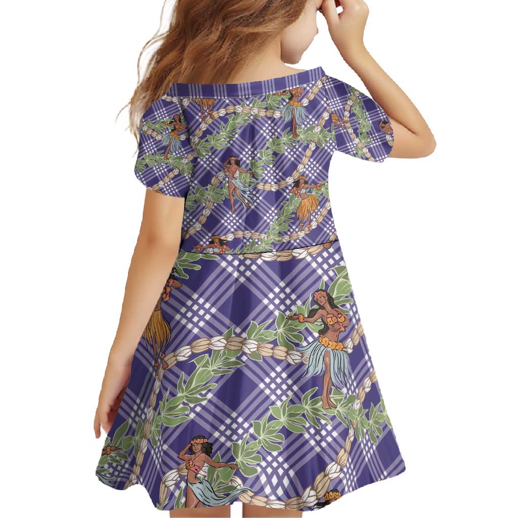 Lavender Palaka Hula Girls Seamless Hawaii Aloha Family Matching Tank Maxi Dress and Hawaiian Shirt - Polynesian Pride