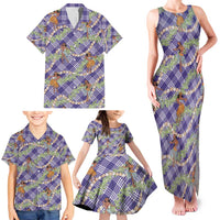 Lavender Palaka Hula Girls Seamless Hawaii Aloha Family Matching Tank Maxi Dress and Hawaiian Shirt - Polynesian Pride